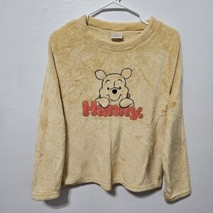 Disney 100 Winnie the Pooh Women’s Size Large Pajama Top Plush Embroidered